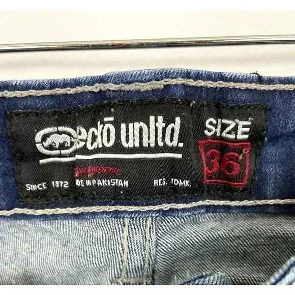 Ecko Unltd Blue Denim Skinny Jeans Sz 36 Stretch Men's - Picture 3 of 12